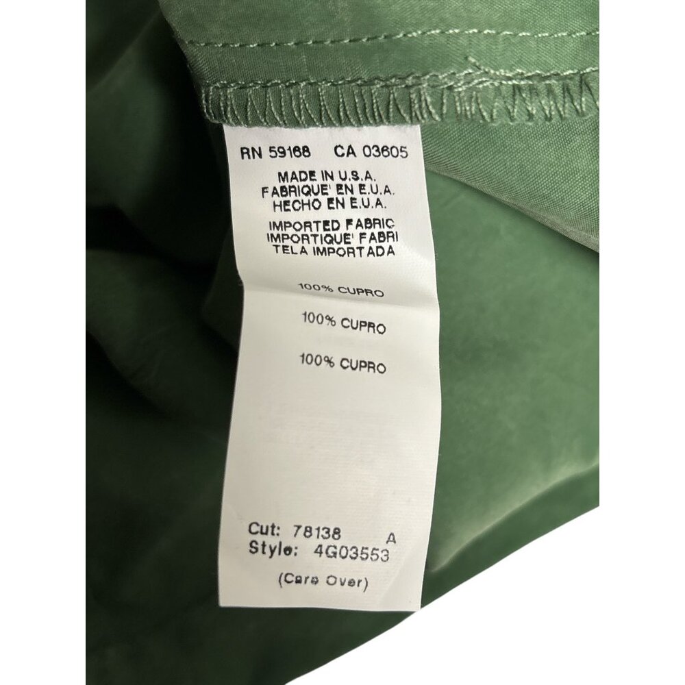 R.G. Kane Womens Blouse XS Green 100% Cupro Statement Sleeves Made In USA - Picture 4 of 6